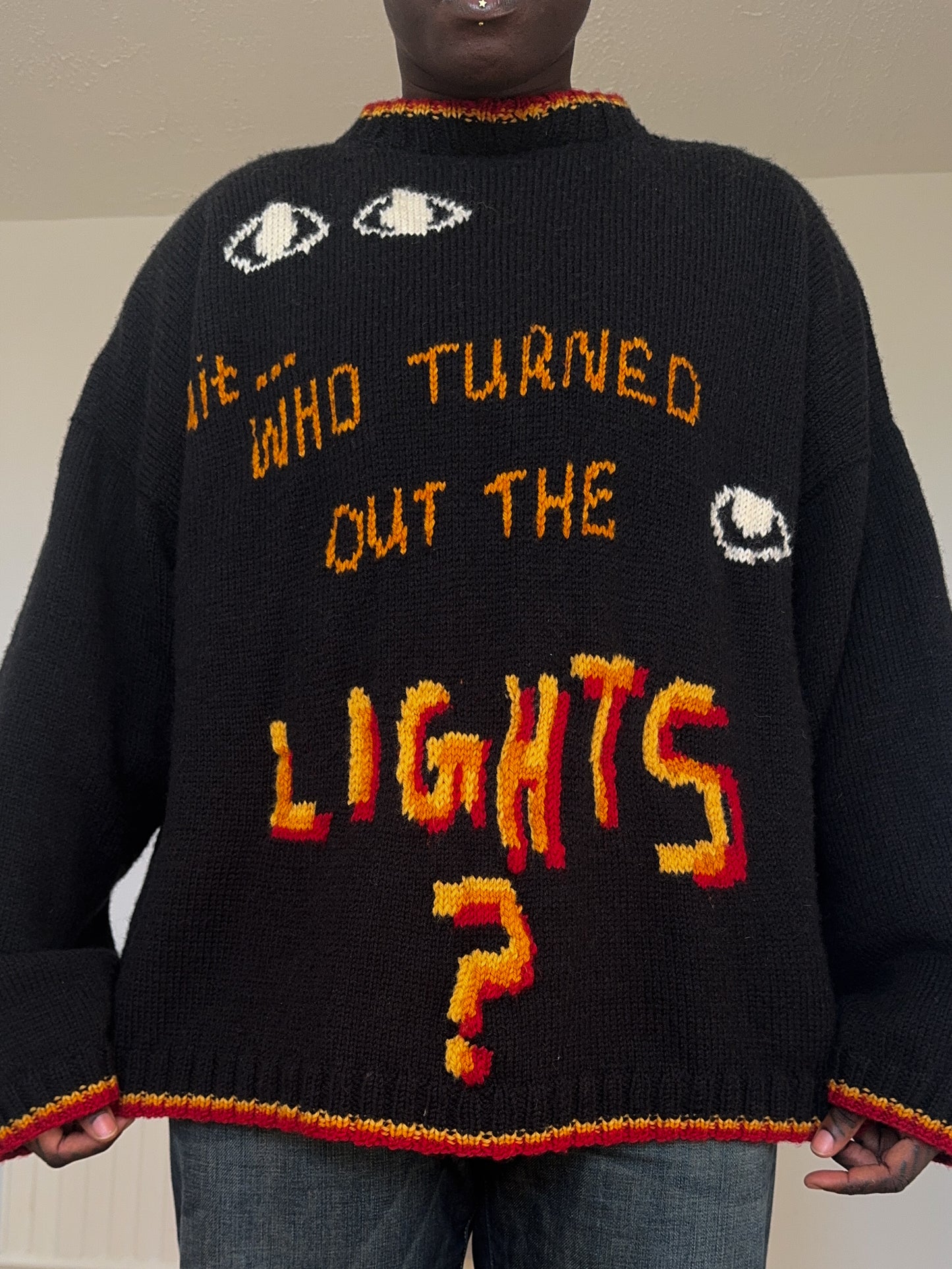 “Who turned out the lights?” jumper